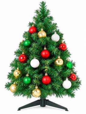 Christmas Tree with Ornaments 24Inch Pre-lit Multi-Colored Lights Battery